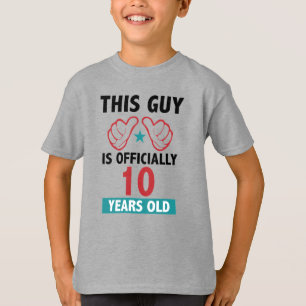 Tiende verjaardag, deze jongen is officieel tien t-shirt