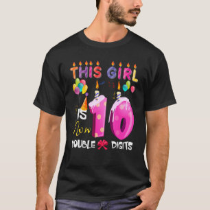 Tiende verjaardag Dubbele cijfers 10-jarig meisje  T-shirt