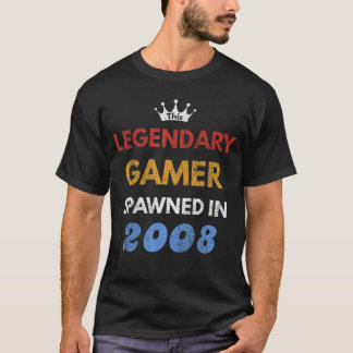 Tiende verjaardag Gaming-cadeau Geboren in 2008 v T-shirt
