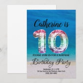 tiende verjaardag kaart (Voorkant / Achterkant)