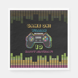Tiener Gamen Gamer Videospel Speler Retro Verjaard Servet