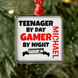 Tiener Gamer Metalen Ornament