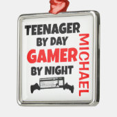 Tiener Gamer Metalen Ornament (Links)