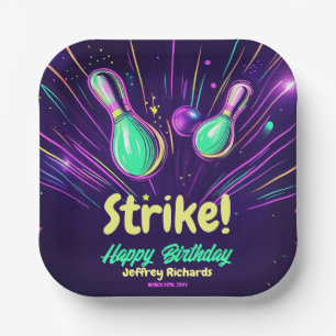 Tiener gloed in het Dark Bowling verjaardagsfeestj Papieren Bordje