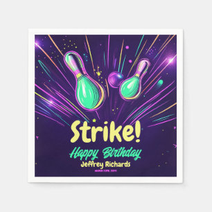 Tiener gloed in het Dark Bowling verjaardagsfeestj Servet