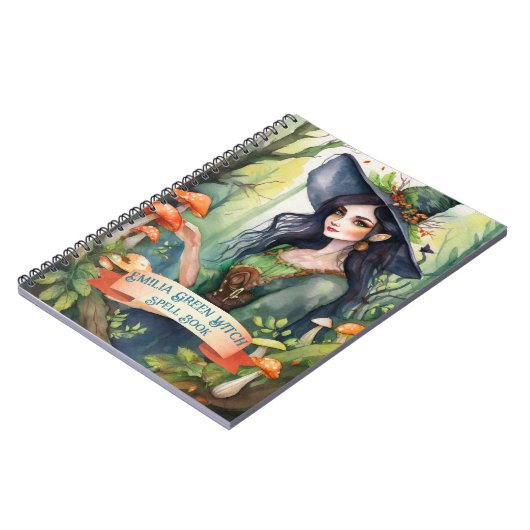 Tiener Groene Hekserij Spreukenboek Grimoire Notitieboek (Linkerzijde)