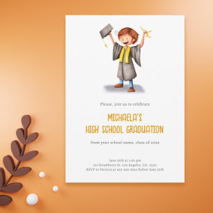 Tiener Illustratie High School Graduation Party Kaart