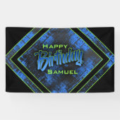 Tiener jongen verjaardag spandoek (Horizontaal)