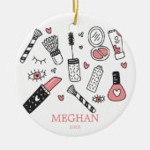 Tiener make-up kerst ornament (Voorkant)