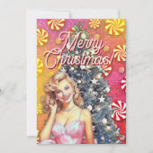 Tiener Meisje Feestdagenkaart (Voorkant)