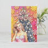 Tiener Meisje Feestdagenkaart (Staand voorkant)