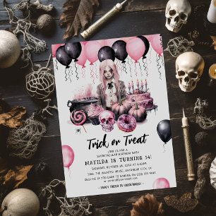 Tiener Meisje Halloween Spooktacular Birthday Bash Kaart
