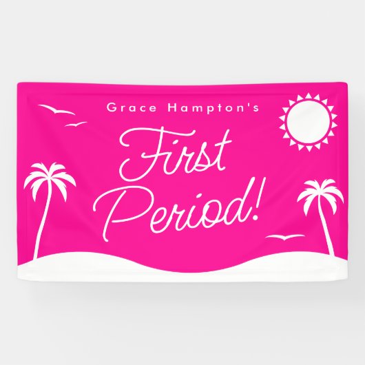 Tiener Meisje Heet Roze Zomer Eerste Periode Parti Spandoek (Horizontaal)