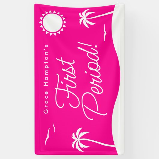 Tiener Meisje Heet Roze Zomer Eerste Periode Parti Spandoek (Verticaal)
