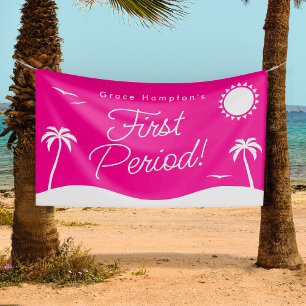 Tiener Meisje Heet Roze Zomer Eerste Periode Parti Spandoek