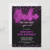 Tiener Meisje Neon Babe Verjaardagsfeest Kaart (Voorkant)