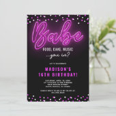 Tiener Meisje Neon Babe Verjaardagsfeest Kaart (Staand voorkant)