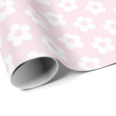 Tiener Meisje Pastel Roze Wit Daisy Bloem Cadeaupapier (Rol Hoek)