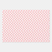 Tiener Meisje Pastel Roze Wit Wavy Geruite Bloem Inpakpapier Vel (Voorkant)