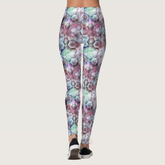 Tiener Modern Roze Roze Blauw Grijs Grijs Pastel L Leggings (Achterkant)