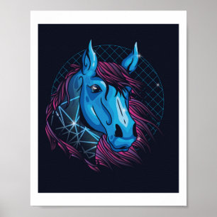 Tiener NEON Paard Meiden Liefde Paarden Trendy Coo Poster