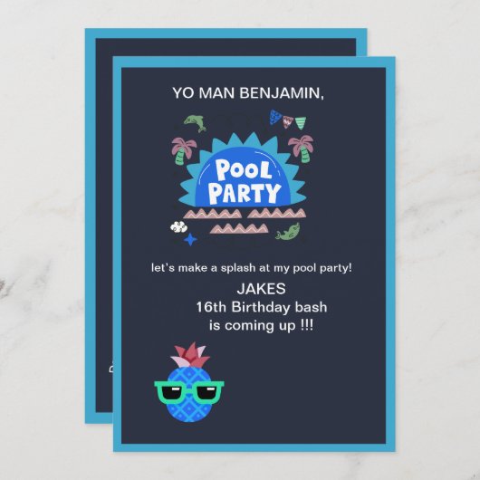 tiener Yo man laten we een verjaardagsplash maken Kaart (Voorkant / Achterkant)