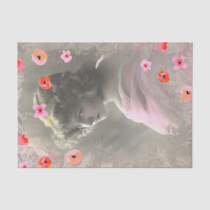 tienerbedekking voor roze kunstbloemen tissuepapier