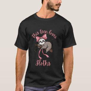 Tieners Verjaardag Coquette Schattige Luiaard T-shirt