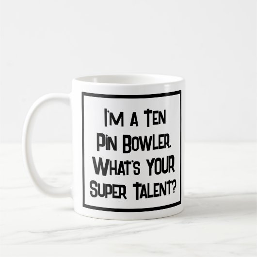 Tienpin-bowler Super Talent. Koffiemok (Links)