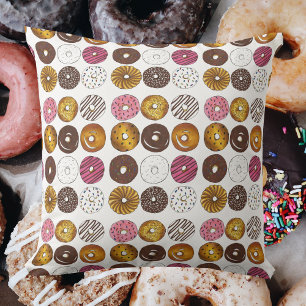 Tientallen Donuts Ontbijt Junk Food Donut Kussen
