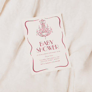 Tientallige Speelse Roze Babyshower Uitnodiging