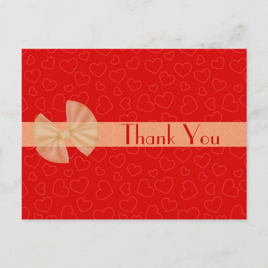Tientje Rode Hartjes Dankkaart Briefkaart (Voorkant)