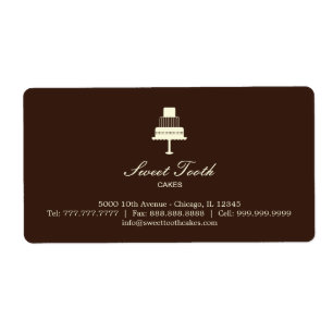 "Tiered Cake" Cake Box Label - Horizontaal