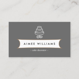 Tiered Cake Logo on Grey Visitekaartje