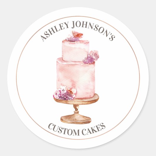 Tiered Custom Cake Business Sticker (Voorkant)