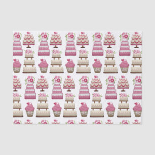 Tiered Wedding Cakes Schattige Pattern Tissuepapier
