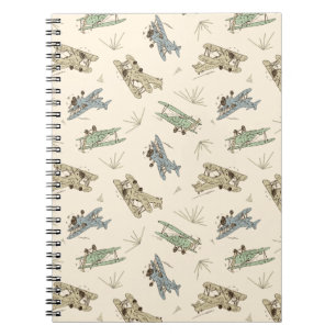 Tierende Art Deco tweedekkers - blauw groen patroo Notitieboek