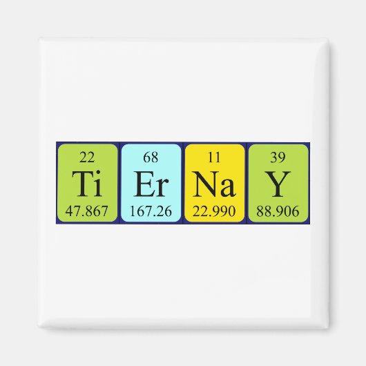 Tiernay periodieke table name magnet magneet (Voorkant)