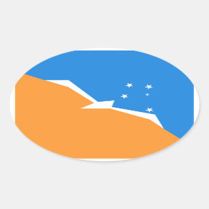Tierra Del Fuego Flag. Patagonia, Argentinië Ovale Sticker