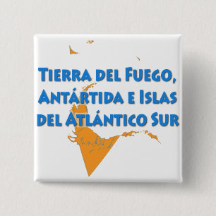 Tierra del Fuego Province Vierkante Button 5,1 Cm