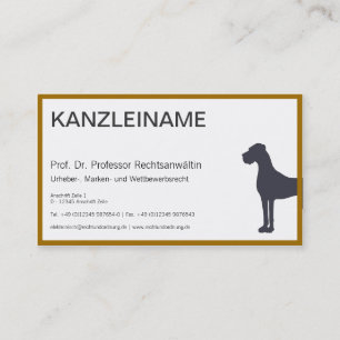Tierrechtsanwalt Visitenkarte Visitekaartje