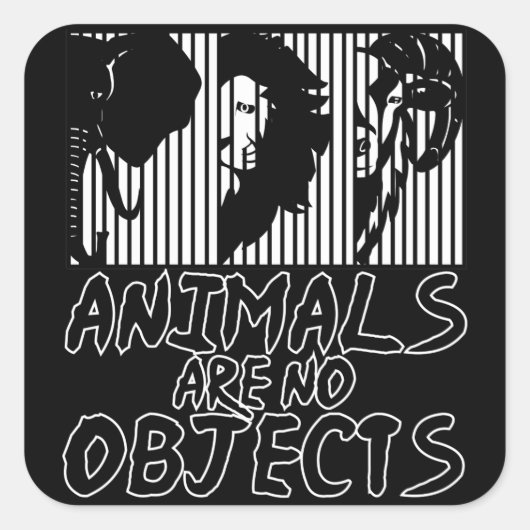 Tierschutz Elefant Löwe Steinbock Tiere Vierkante Sticker (Voorkant)