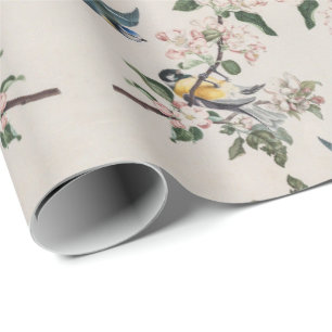  tietvogels op een appelboomkunst cadeaupapier
