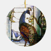 Tiffany Art Nouveau Glas in lood Peacock Ornament (Achterkant)