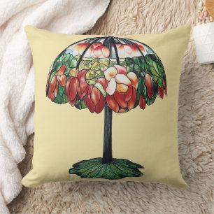 Tiffany Art Nouveau Rode Lotus Bloem Kussen