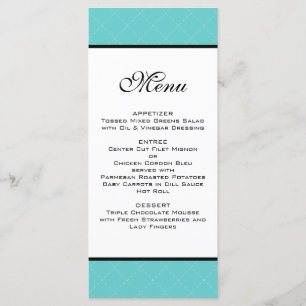 Tiffany Blauwgroen bruiloft menu