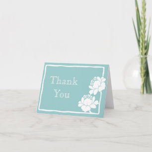 Tiffany Blauwgroen Damask Wedding Dank u Bedankkaart