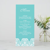 Tiffany Blauwgroen Lace Wedding Menu (Staand voorkant)