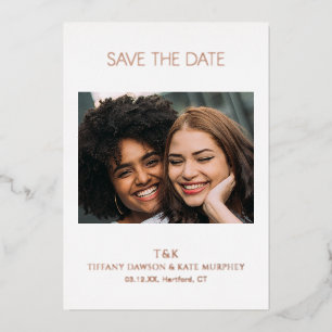 Tiffany Bold Modern Wedding Save the Date Folie Uitnodiging