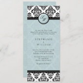 Tiffany Damask Monogramme Faire-part de mariage (Devant / Derrière)